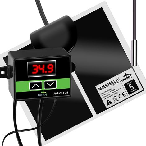 Tappetino riscaldante per terrario, sonda termostatica, riscaldamento per rettili 5W