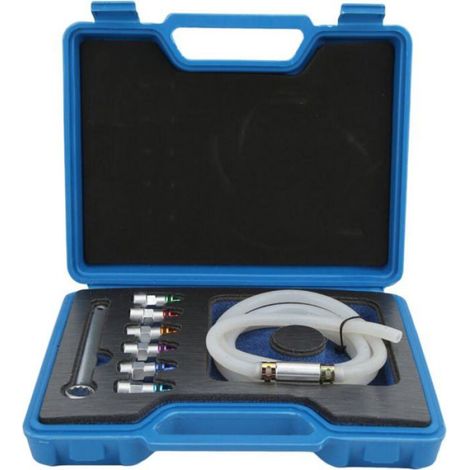 Kit de clé de purge de frein en caoutchouc métallique 7-12mm, 6 adaptateurs, 1 tuyau de vidange universel pour voiture SUV camion (1/3)