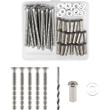 20 Pièces M4 Vis Poignée Porte Intérieur avec Boulon, Rondelles (1/5)