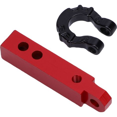 Crochet d'attelage pour voiture RC compatible avec le modèle 4107 MK07, multifonctionnel, en alliage haute résistance, pour voitures RC 1/8 et 1/10. Attelage rouge avec bouton noir. (1/5)