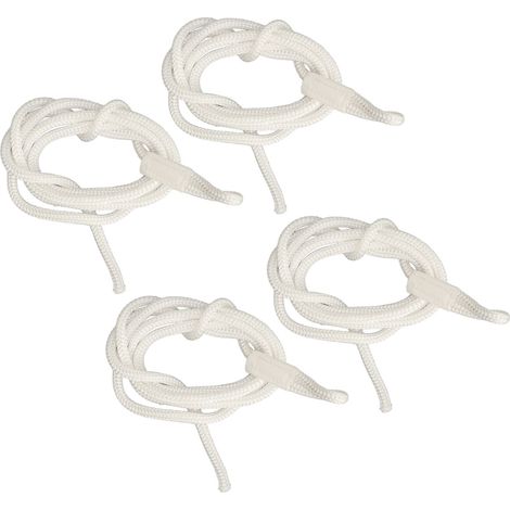 4 Stück Bootsfestmacherleinen 1,5 m hochfestes Polyester abriebfestes Marine-Bumperseil weiß (1/5)