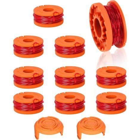 Ersatzspule für WORX WA0010/WA6531 Rasenmäher, kompatibel mit Worx WA0010, Netzstecker für automatisches Unkrautentfernungskabel, Kabel für Akku-Rasenmäher, 10er-Packung (1/5)