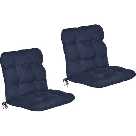 Lot de 2 coussins à dossier bas Flair NL 100x50x8cm bleu foncé