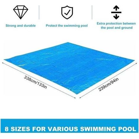Tapis de fond de piscine gonflable 300 x 200 cm – Matériau tissé imperméable – Protection anti-usure – Pliable – Idéal pour piscines hors sol (1/5)