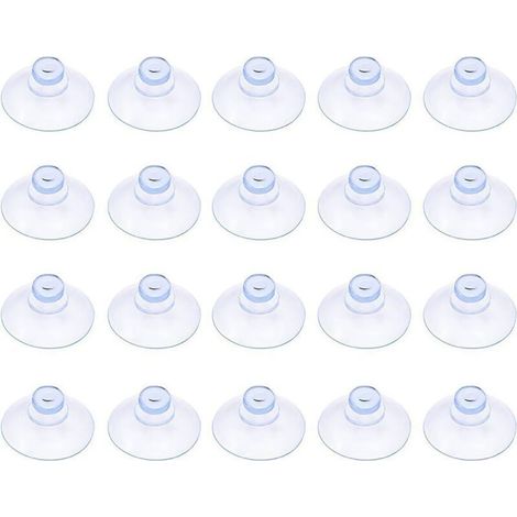 Lot de 20 petites ventouses en plastique transparentes, sans crochet, 20 mm (1/5)