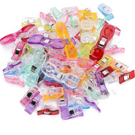 70 pinces à ourlet pour travaux manuels en tissu, couleurs assorties, en plastique, pour patchwork et couture.