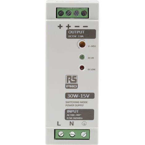 Alimentation pour rail DIN RS PRO, 15V c.c., 230V c.a., 30W ( Prix pour 1 )