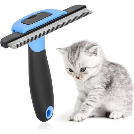 Cepillo para perros y gatos, herramienta de cepillado profesional y peine de aseo, cuidado del pelaje para pelo largo y corto, para todas las razas de perros y gatos con pelo corto o largo. (1/5)
