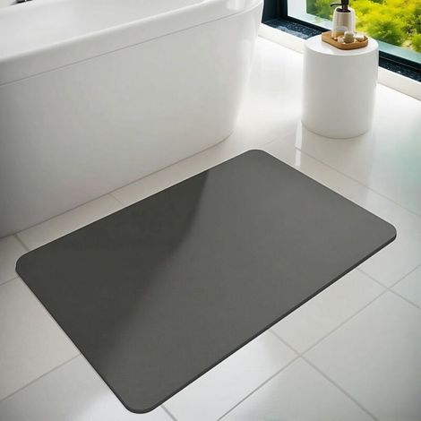 Tapis de bain en caoutchouc, antidérapant, fin, absorbant, à séchage rapide, résistant aux taches, pour sol de salle de bain, baignoire et douche - Usage intérieur et extérieur (1/5)