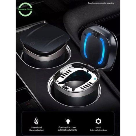 Poubelle De Voiture - Avec Éclairage LED - Couvercle Pression - Compacte - Pour Intérieur Automobile - 1 Pièce (1/3)