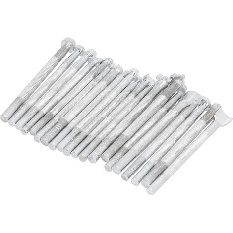 Lot de 20 poinçons pour cuir, outils de gravure et de gaufrage, moules pour la maroquinerie (1/5)