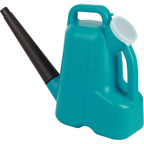 Arrosoir à long bec verseur avec couvercle, 3 L, en plastique bleu, pour plantes et fleurs de jardin. (1/5)