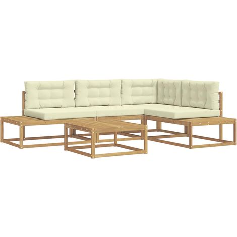 Set di divani da esterno Bianco 79 x 79 x 37 cm Poliestere vidaXL