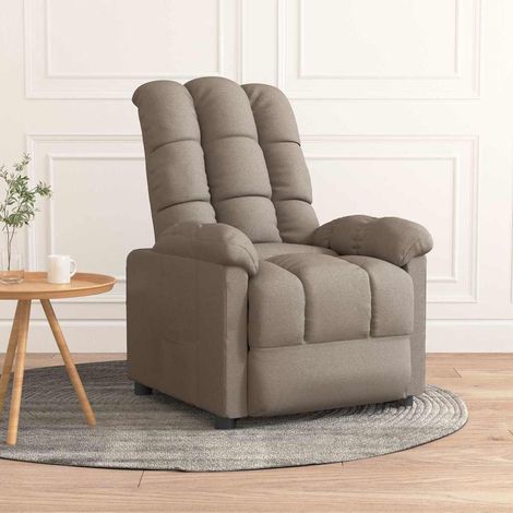 vidaXL Sillón reclinable de tela gris taupe (1/5)
