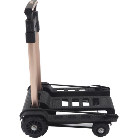 Chariot pliant à main avec 4 roues silencieuses et réglable, idéal pour les courses et les bagages (charge maximale : 40 kg). (1/5)