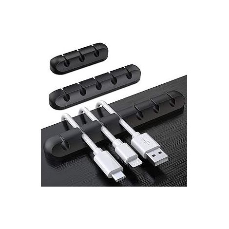 Clips Câble Organisateur Bureau, Lot de 3 Support de Câble, Organisateur de Cordon, Gestion des Cables, Câble Rangement pour USB Câbles de Chargeur/Souris/Écouteur/PC , Organisateur (1/5)