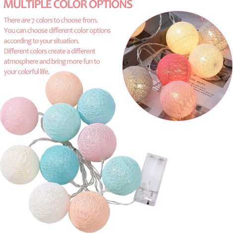 Guirlande lumineuse LED boule ronde colorée avec télécommande pour décoration de chambre et Noël (1/5)