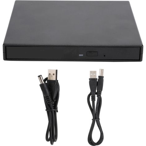 Lecteur CD/DVD USB 2.0 Noir pour PC Portable et Bureau - Compatible Windows 2000/XP/Vista/7