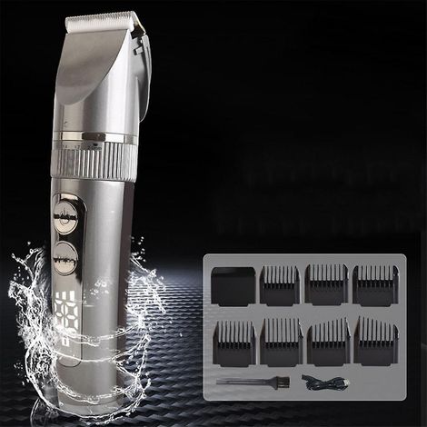 tondeuse Cheveux Lectrique Sans Fil Ipx6 Tondeuse Homme Professionnelle 3 Vitess Rglage De La Longueur 5 Niveaux Lames En Titane Et Cramique Avec (1/3)
