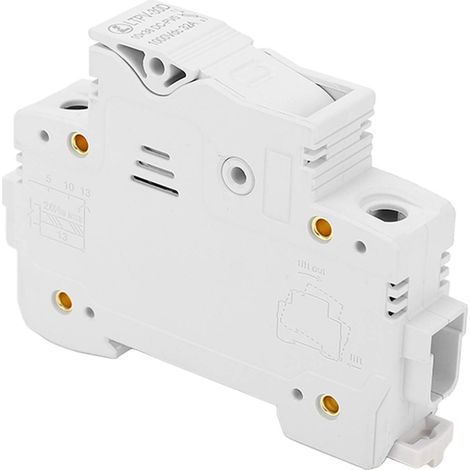 LTPV-30D 32A 1000VDC porte-fusible miniature 1P pour rail DIN, avec fusible photovoltaïque 20A 10x38mm, sans voyant, pack multiple. (1/5)