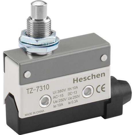 TZ-7310 Interrupteur de fin de course horizontal avec poussoir à piston pour montage sur panneau électrique, AC 380 V 10 A, étanche IP54, micro-interrupteur 1 pôle (SPDT) (1/5)