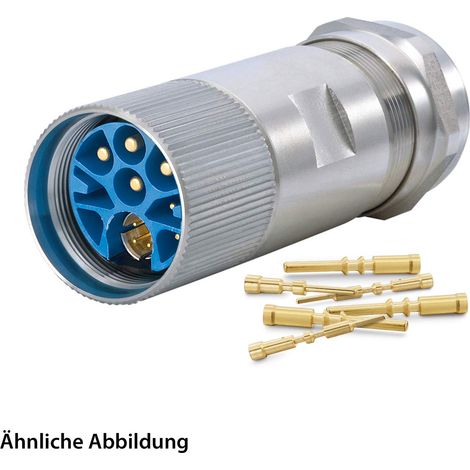HUMMEL SET inkl. Kontakte M23 Hybrid INOX Kabelsteckverbinder Crimpeinsatz gerade Polzahl 3+4+4+PE, Stift Klemmbereich 11,0mm - 17,0mm - 1 Stück