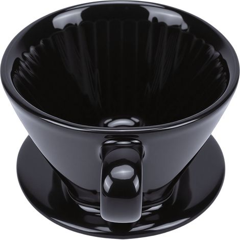 Cafetière à filtre en céramique à 3 trous en forme de V, pour une tasse, idéale pour la maison, les restaurants et les cafés (noir, 1 à 2 personnes). (1/5)