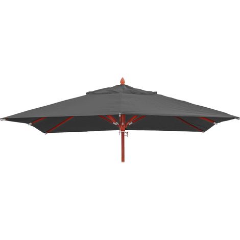Telo copertura ricambio per ombrelloni quadrati HHG-671 tessuto 300g/m² 4x4m antracite (1/5)