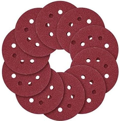 Meule, 5" (125 mm) Anse à 8 trous, 40 60 80 100 120 150 180 240 320 400 600 800 (paquet de 120)-Crezuo