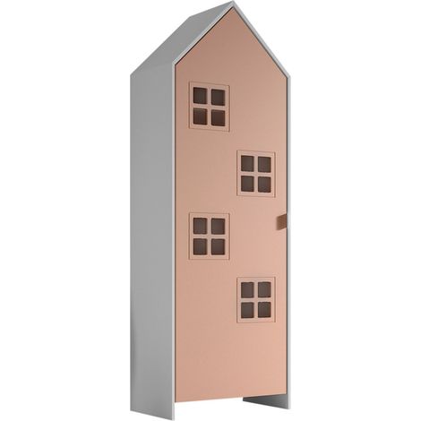 Armoire 1 porte Vipack Bruges Rose (1/4)