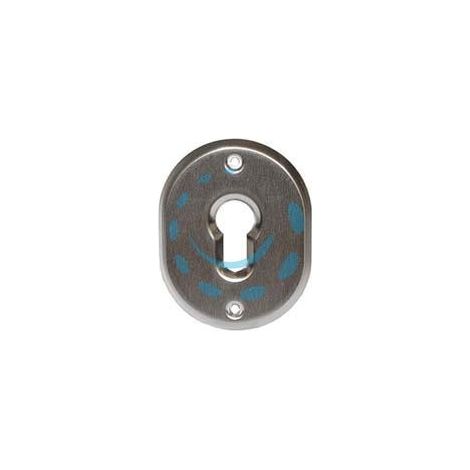 BOCCHETTA OVALE IN OTTONE CROMO SATINATO PER CILINDRI SAGOMATI 316L - mm.70x90h. spessore mm.4 (316L/CS)
