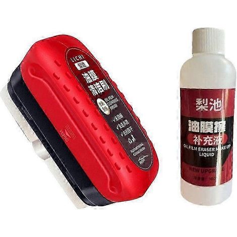 Nettoyant pour vitres de voiture, éliminateur de film gras, nettoyant pour vitres, décapant pour revêtement hydrophobe avec recharge (1/4)