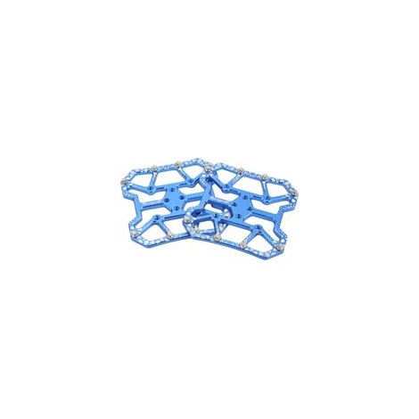 Paire de convertisseurs de pédales de vélo autobloquantes, adaptateur de plateforme pour système de pédales SPD, bleu (1/5)