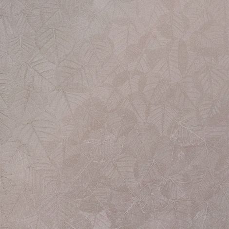 Papier peint feuillage texturé rose grisé
