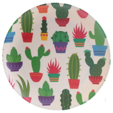 Assiette décorée motif Cactus– 20 cm (1/5)