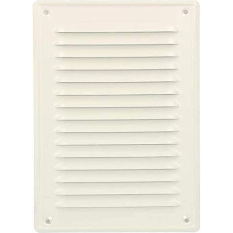 Kotarbau – Grille de ventilation 230 x 165 mm – Acier galvanisé blanc – Résistante à la corrosion – Moustiquaire anti-insectes intégrée