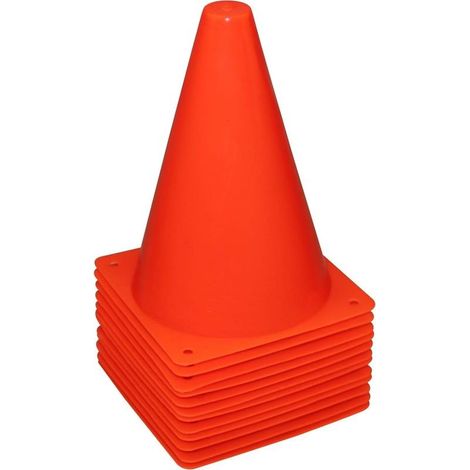 Cônes de signalisation en plastique, cônes d'entraînement, lot de 12, cônes d'agilité pour le football, le rugby et la musculation. (1/5)