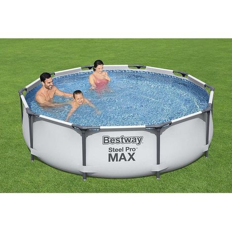 TRADE SHOP - Piscina Fuori Terra Rotonda Steel Pro Max Set 305 X 76 Cm Pompa 1.249 L/h 56408 - (1/5)