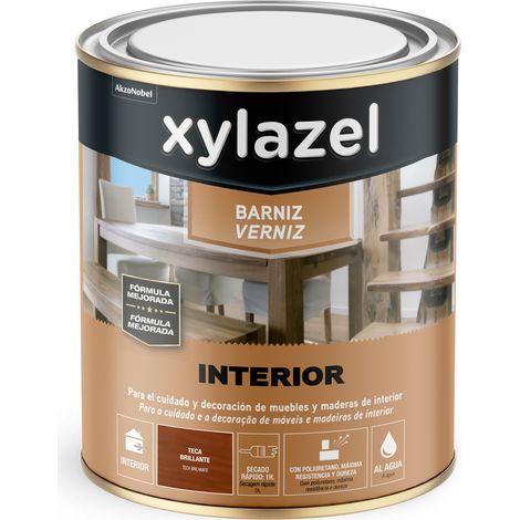 Xylazel Barniz Interior al Agua Brillante Teca 750 ml