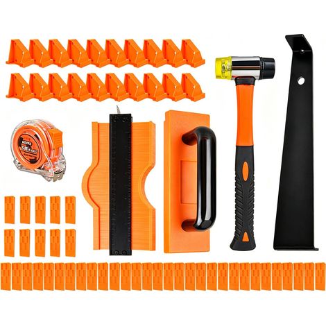 Kit Pose Parquet 65 Pièces,Outil Installation Sol Stratifié, Vinyle, Bois (1/5)