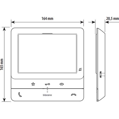 Bticino – Portier vidéo mains libres 2 fils – Écran couleur LCD 5'' – Technologie 2 fils – Commande électrique personnalisable