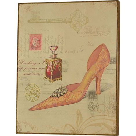 Scarpe vintage retrò alla moda, stile glamour, pantofola dorata (1/5)