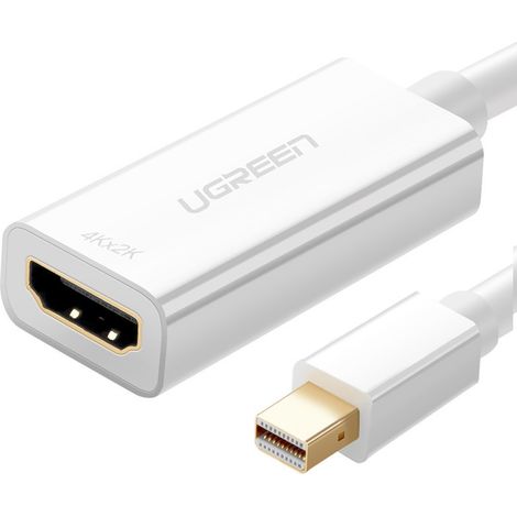 Adaptateur Ugreen MD112 10460 mini DisplayPort (mâle) / HDMI (femelle) FHD 1080p - blanc (1/5)