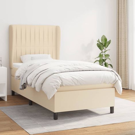Boxspringbett mit Matratze Creme 90x200 cm Stoff (1/5)
