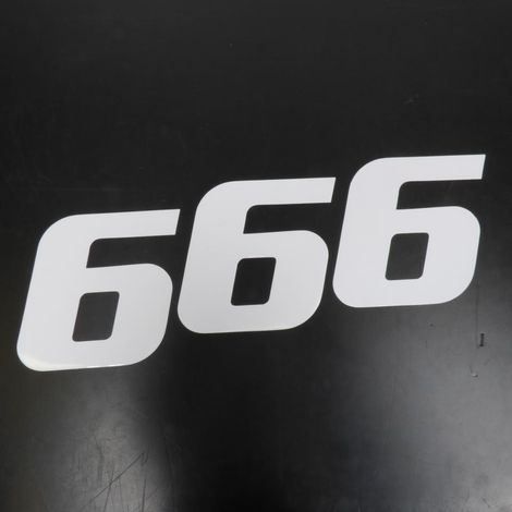3 autocollant stickers numéro de course adhésif chiffre 6 blanc