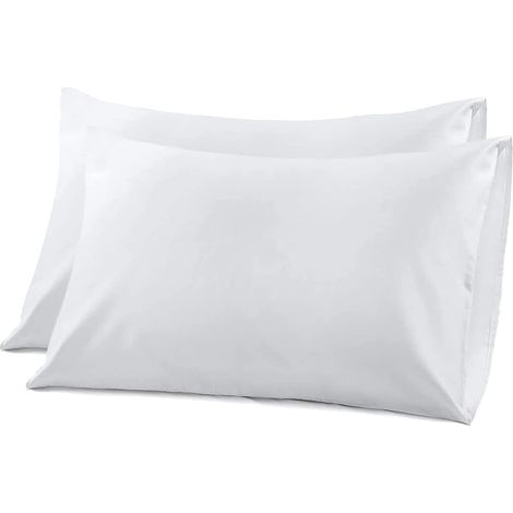 Lot de 2 taies d'oreiller 100 % coton égyptien King Size House Wife,Housses de coussin à fermeture à enveloppe,Protections d'oreiller douces et durables (50x90 cm) (1/5)