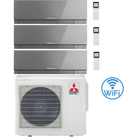 Climatizzatore Condizionatore Mitsubishi Kirigamine Zen Wifi Argento Trial Split Inverter 9000 + 9000 + 15000 BTU con U.E. MXZ-3F68VF4 classe A++ /A+ NOVITÁ (1/5)