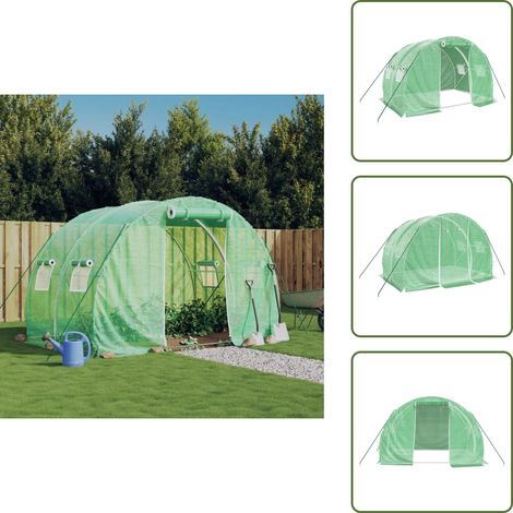 Serre avec cadre en acier vert 6 m² 3x2x2 m - Serre De Jardin - Serre Verte - Abri Jardin - Tunnel De Culture - Protection Plantes
