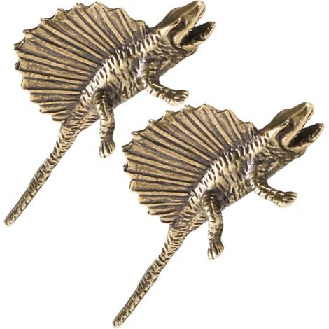 de 2 sculptures de dinosaures en laiton vintage décoration