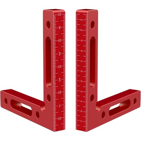 2 pezzi in alluminio 90 gradi posizionamento squadra, 12 cm x 12 cm lavorazione del legno angolo retto clip strumenti lavorazione del legno per cornici quadro giunto quadrato armadio cassetto